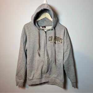 Wyoming Cowboys Full Zip Hoodie Adult L Gray Hooded Sweathirt Jacket NCAA